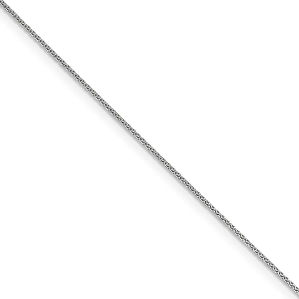 0.65mm 14k White Gold Diamond Cut Spiga Chain Necklace