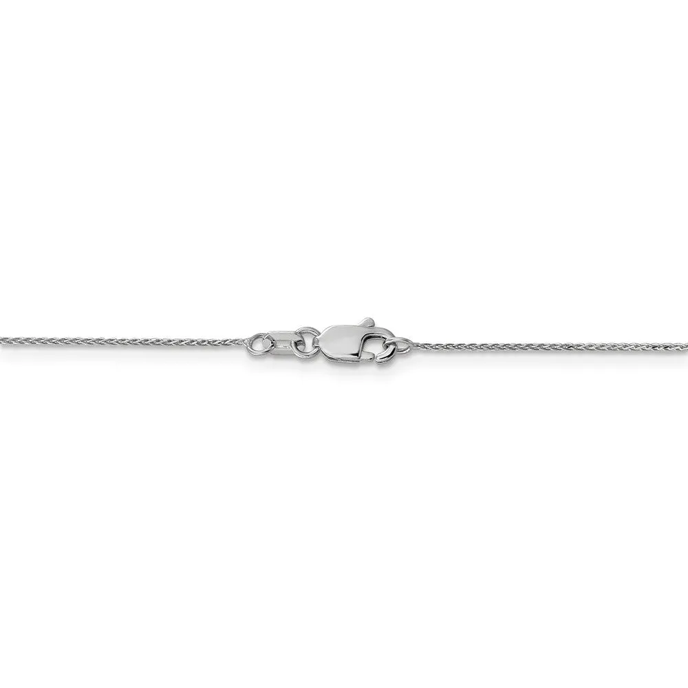 0.65mm 14k White Gold Diamond Cut Spiga Chain Necklace