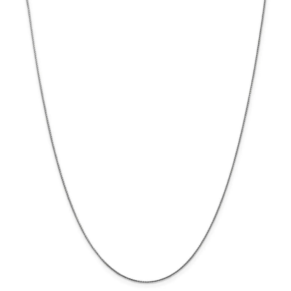 0.65mm 14k White Gold Diamond Cut Spiga Chain Necklace