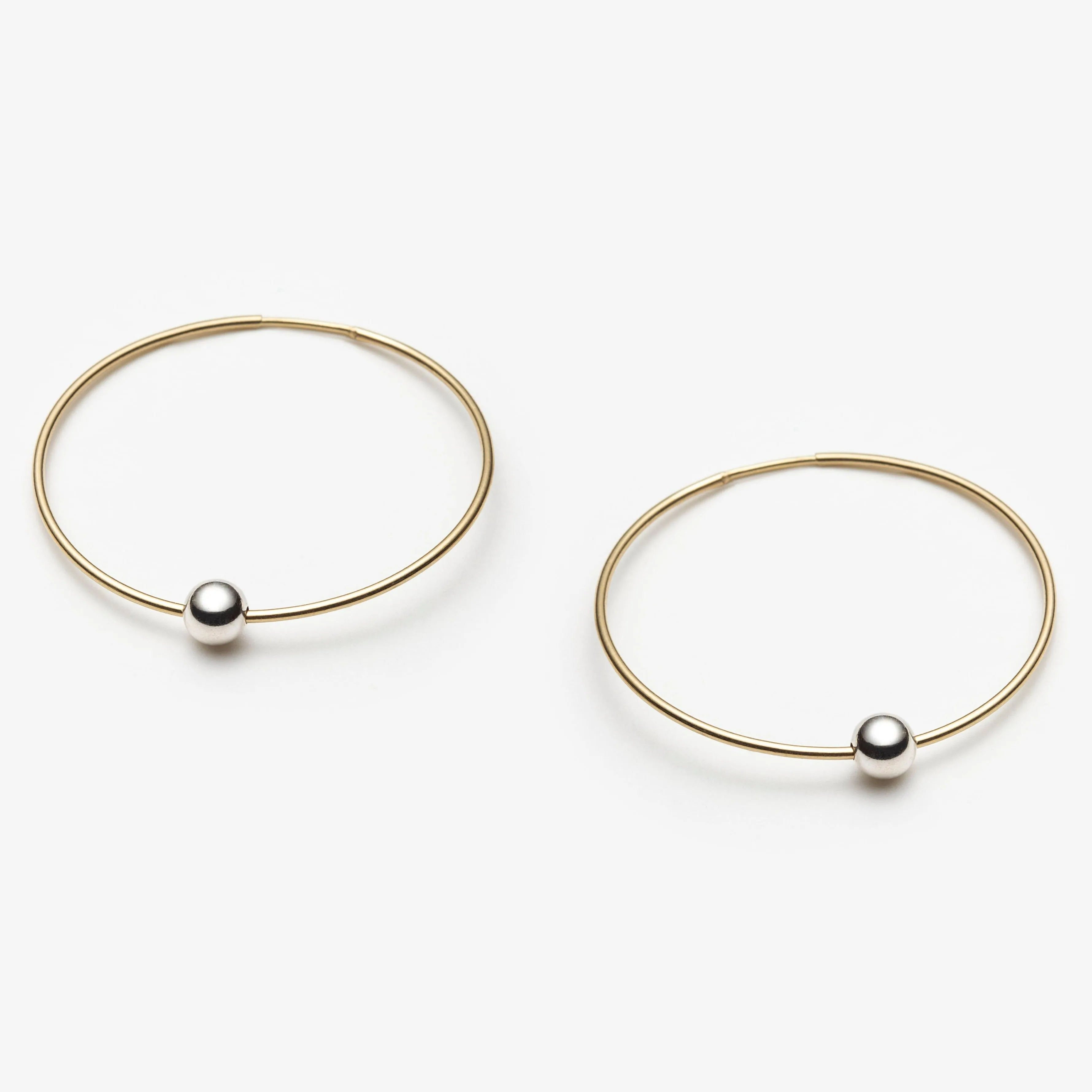 10k Yellow Gold Hoop Earrings - 35mm