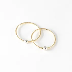 10k Yellow Gold Hoop Earrings – 15mm Sleeper – Medium