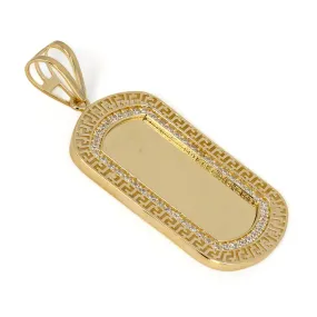 10k yellow gold memory tag 45mm pendant-227179