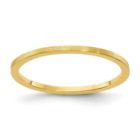 1.2mm 14k Yellow Gold Flat Satin Stackable Band