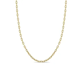 14k Gold Small Square Oval Link Chain Necklace