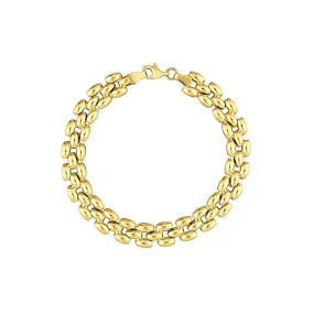 14K Yellow Gold Multi Row Polished Link Bracelet