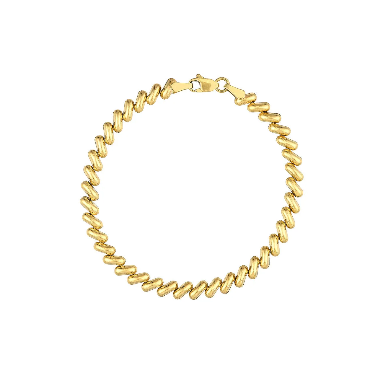 14K Yellow Gold Polished San Marco Link Bracelet