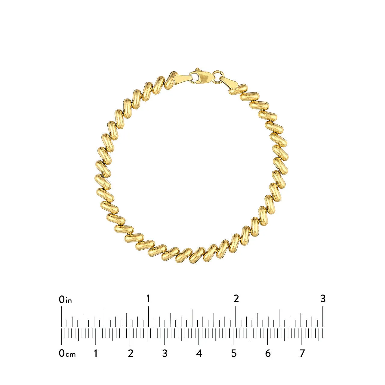 14K Yellow Gold Polished San Marco Link Bracelet