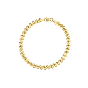 14K Yellow Gold Polished San Marco Link Bracelet