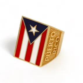 14K Yellow gold puerto rico flag ring-319570