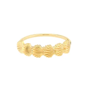 14K Yellow Gold Scallop Seashell Ring