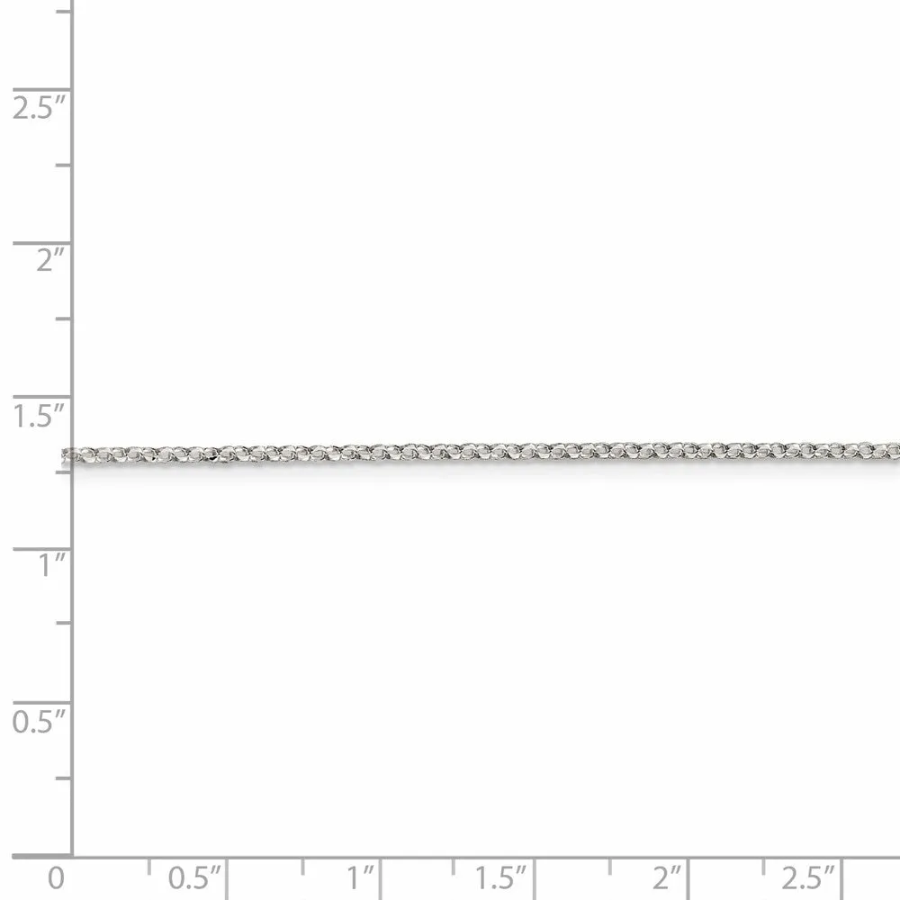 1.5mm Sterling Silver D/C Solid Open Cable Chain Necklace