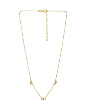 18Kt Gold Plated With Cz Fancy Necklace For Women