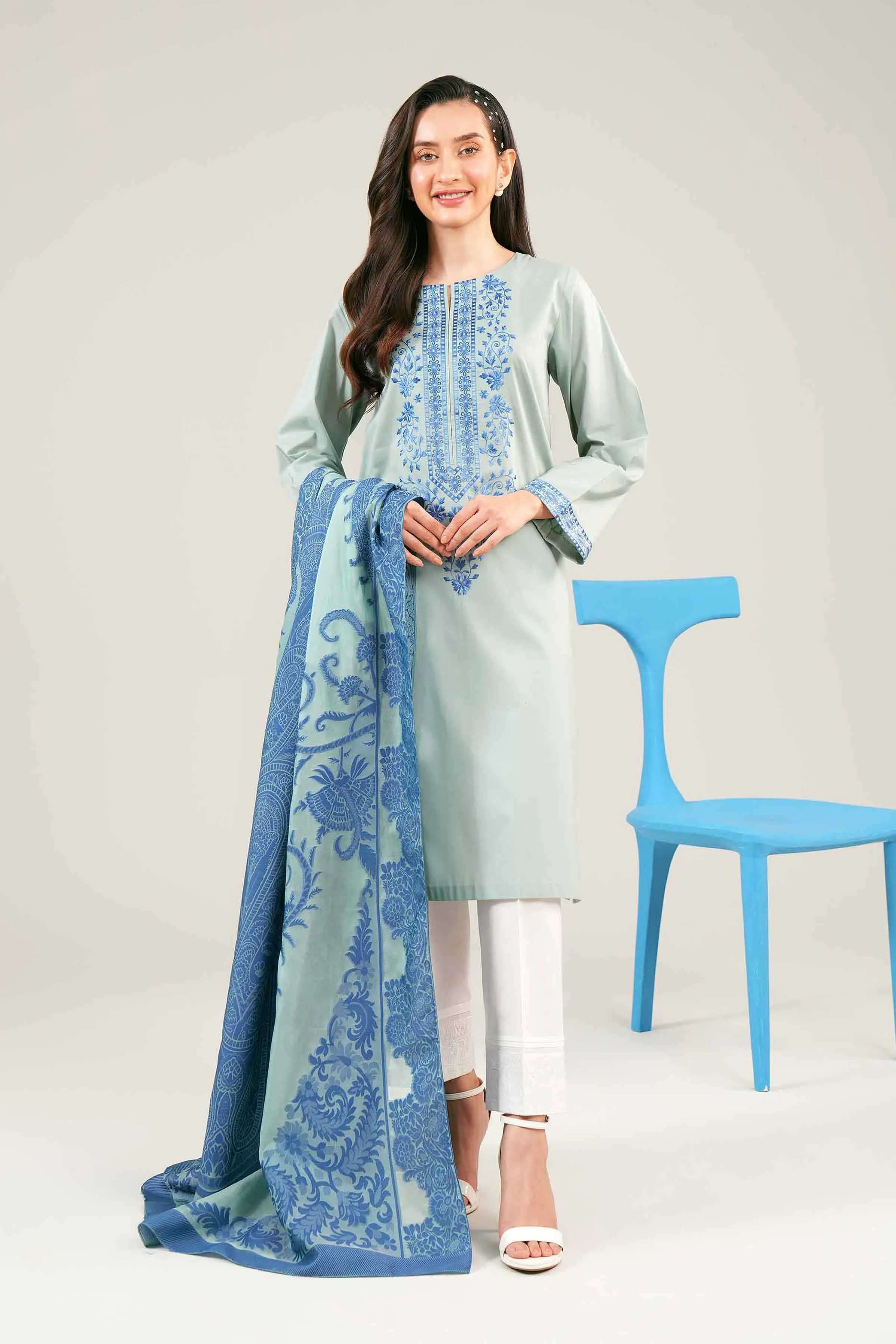 2 Piece - Embroidered Suit - PE24-74