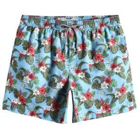 5.5 Inch Inseam Blue Bouquet Swim Trunks