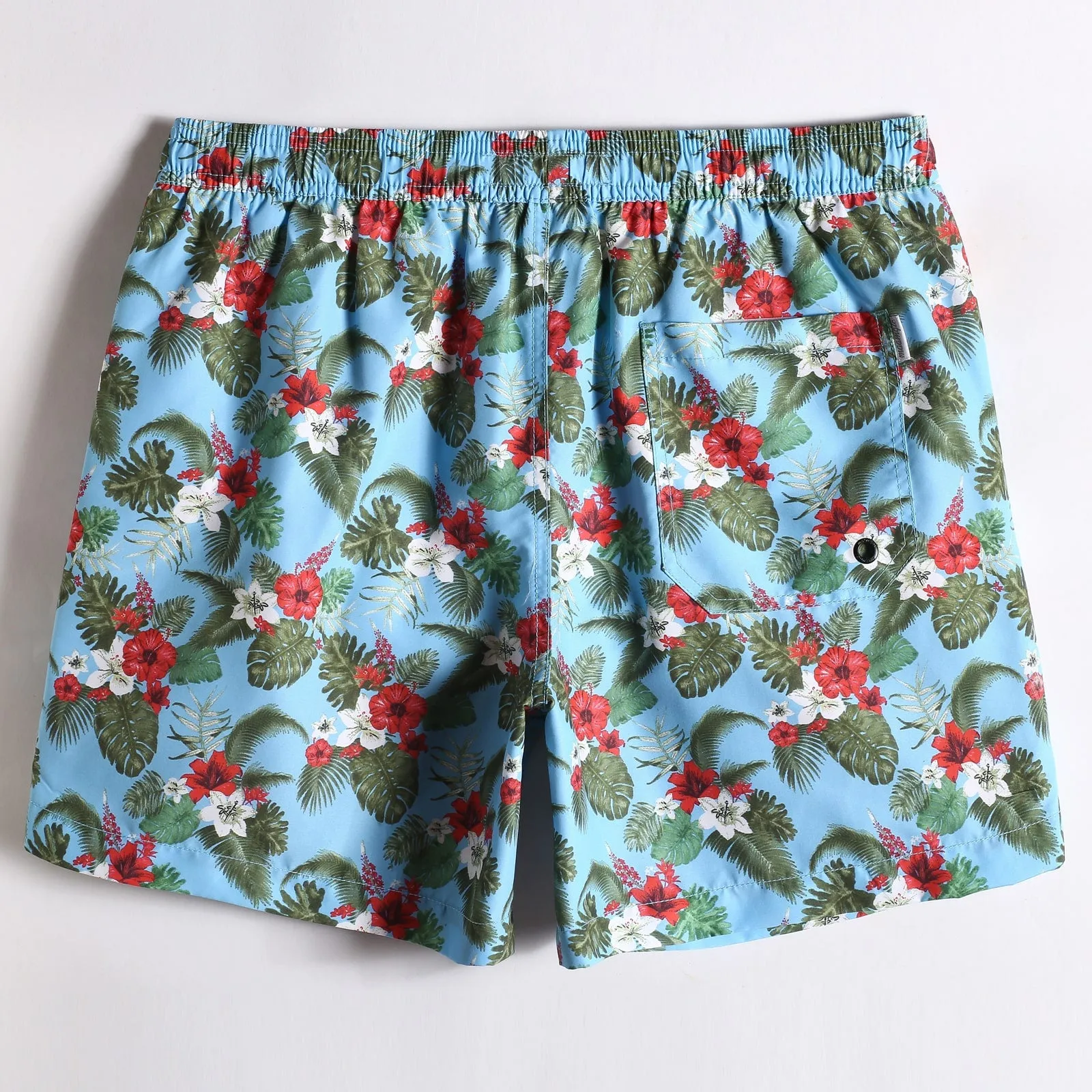 5.5 Inch Inseam Blue Bouquet Swim Trunks