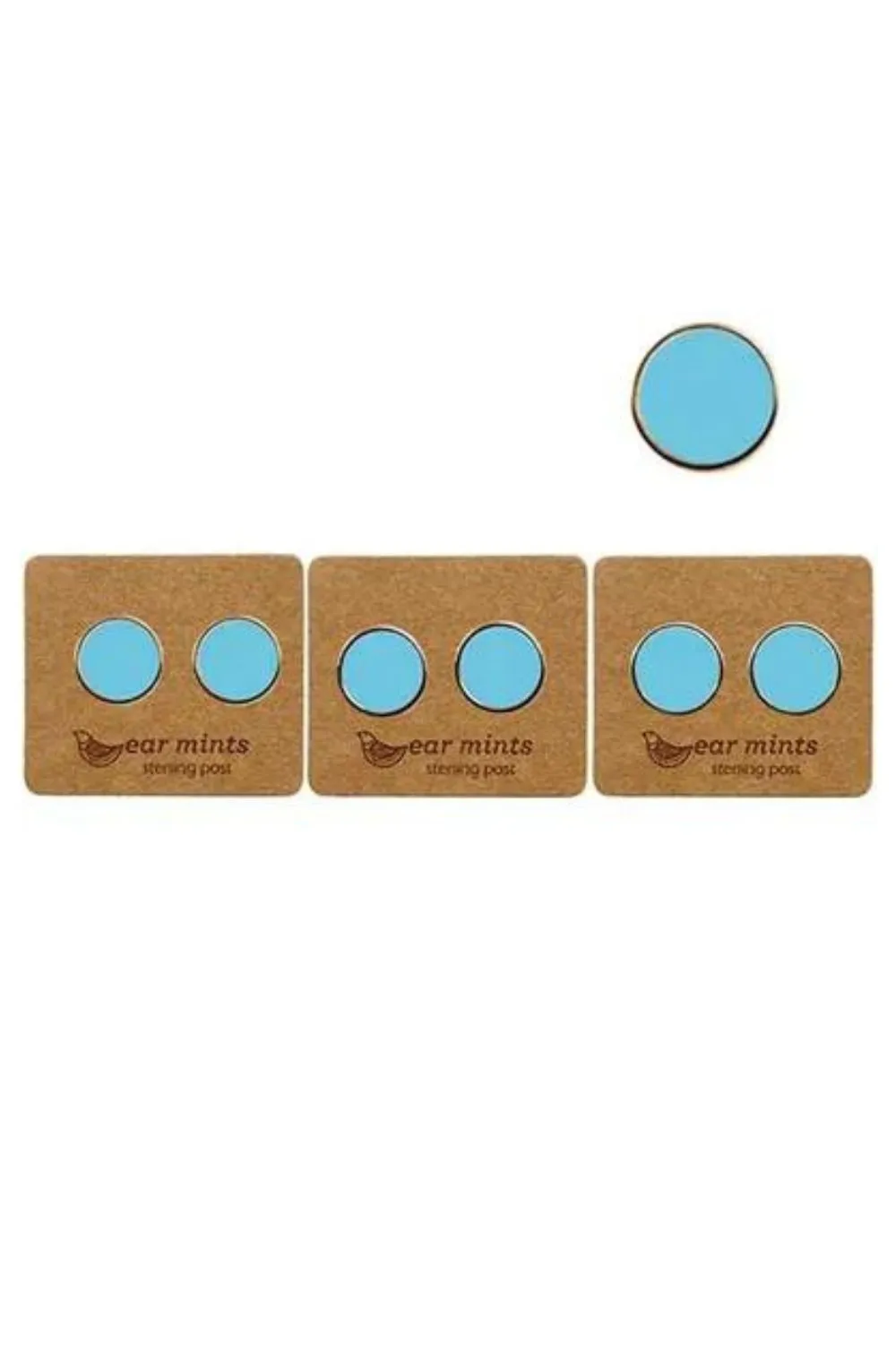 7mm Round Enamel Stud | Light Denim