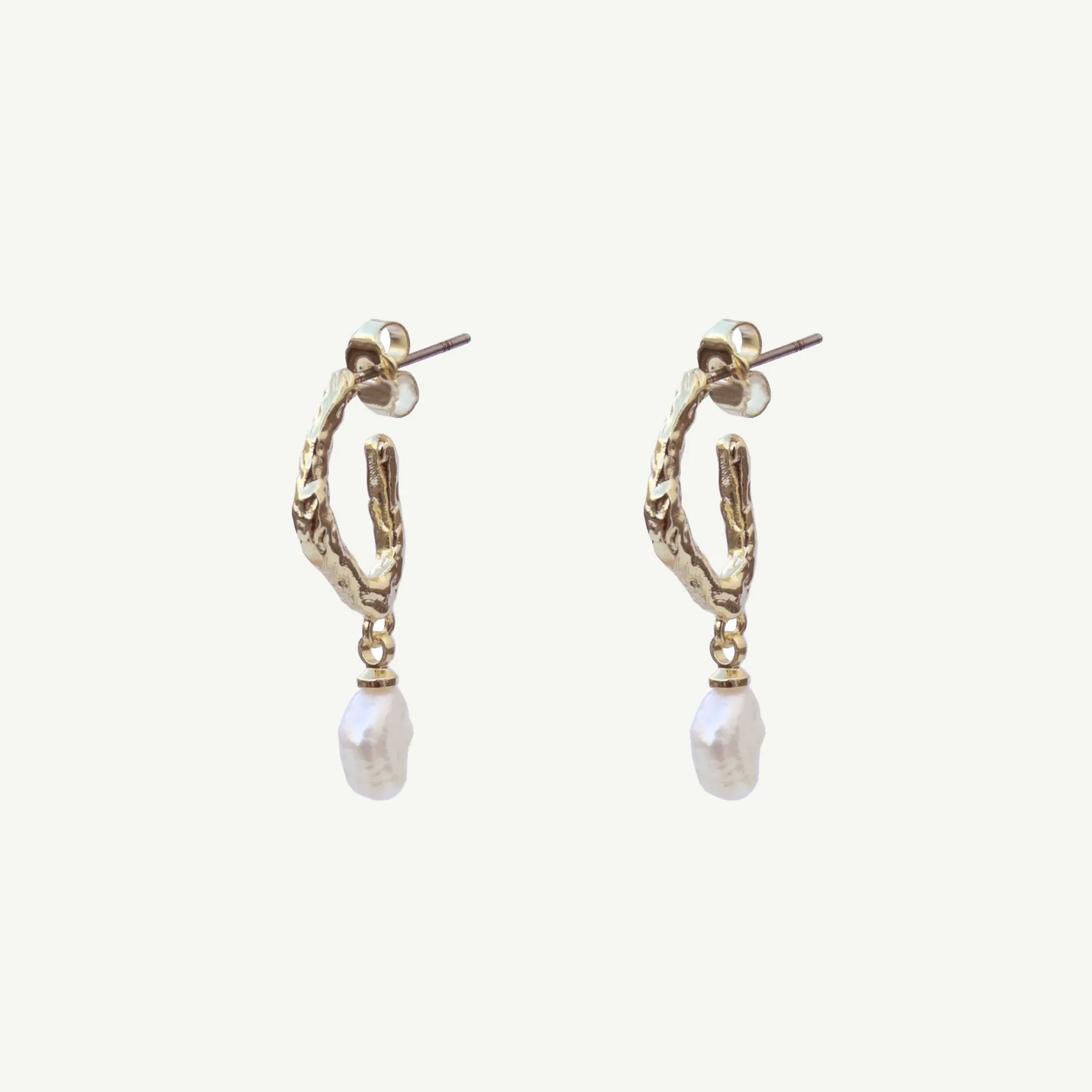 Asha Pearl Hoop Earrings