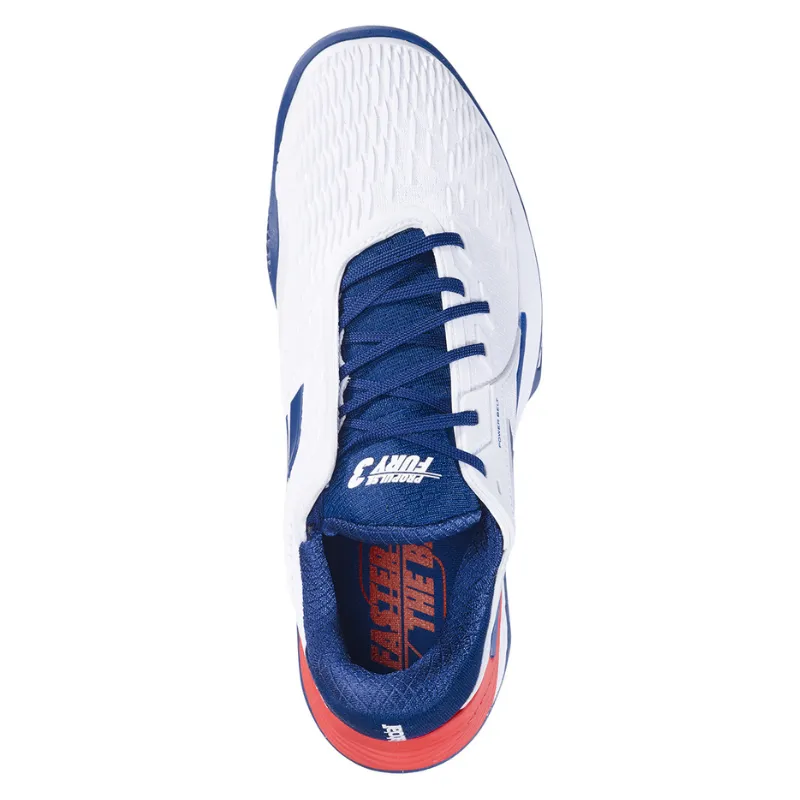 Babolat Propulse Fury 3 Clay Mens Tennis Shoes - White/Estate Blue