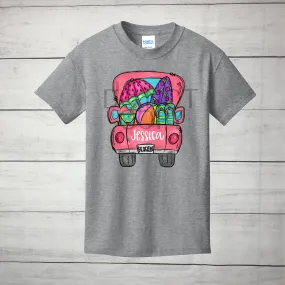 Beach Truck, Pink Graphic Tee - Name Optional - Infant, Toddler, Youth