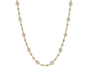 Bezel Diamond Necklace in Yellow Gold