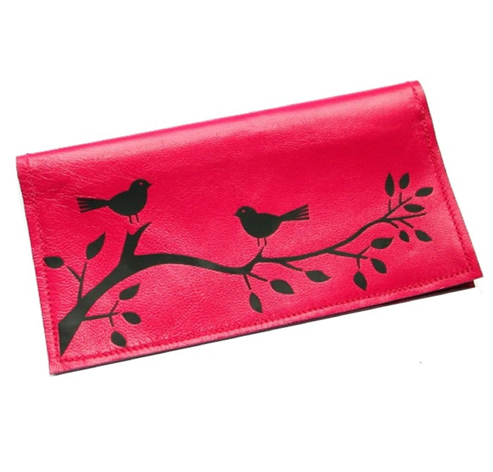 Birdies & Tree Leather Checkbook Cover