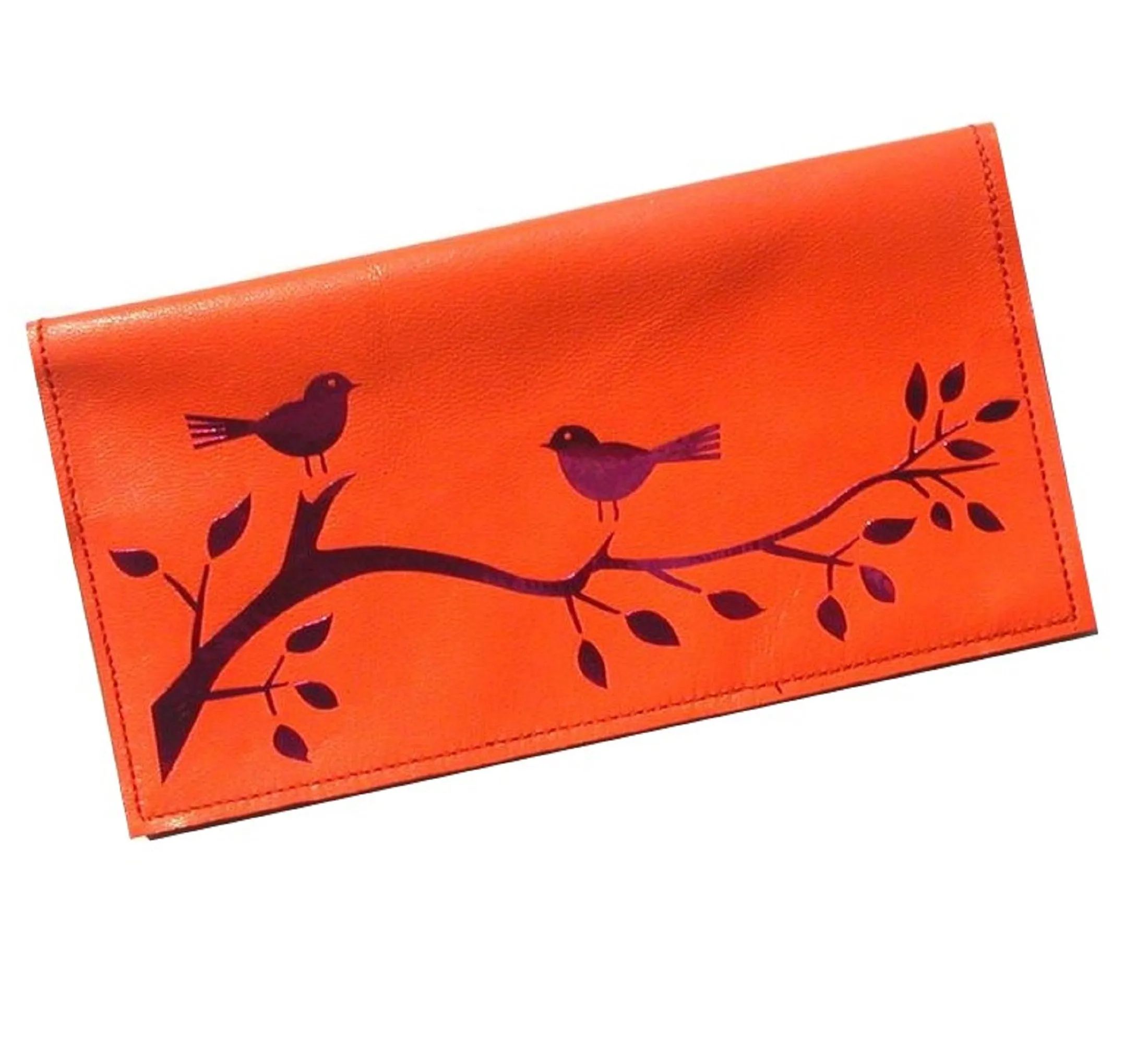 Birdies & Tree Leather Checkbook Cover