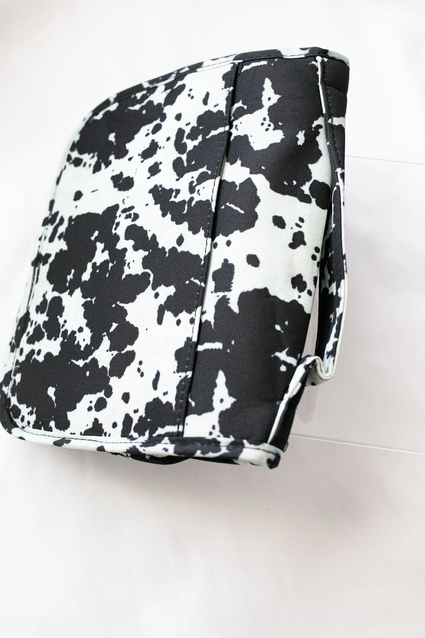 Black Cowhide Shower Tote