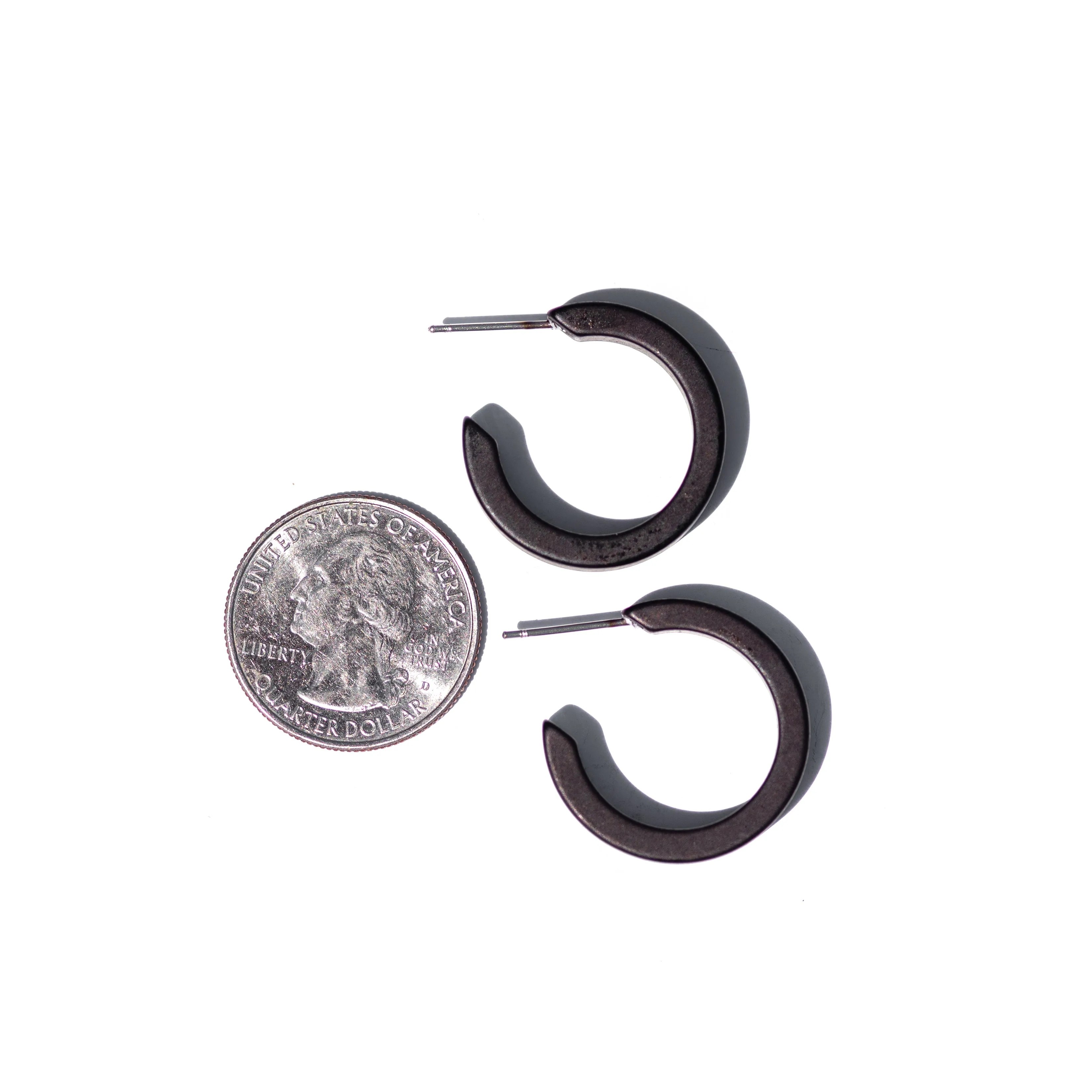 Black Matte Mini Classic Hoop Earrings