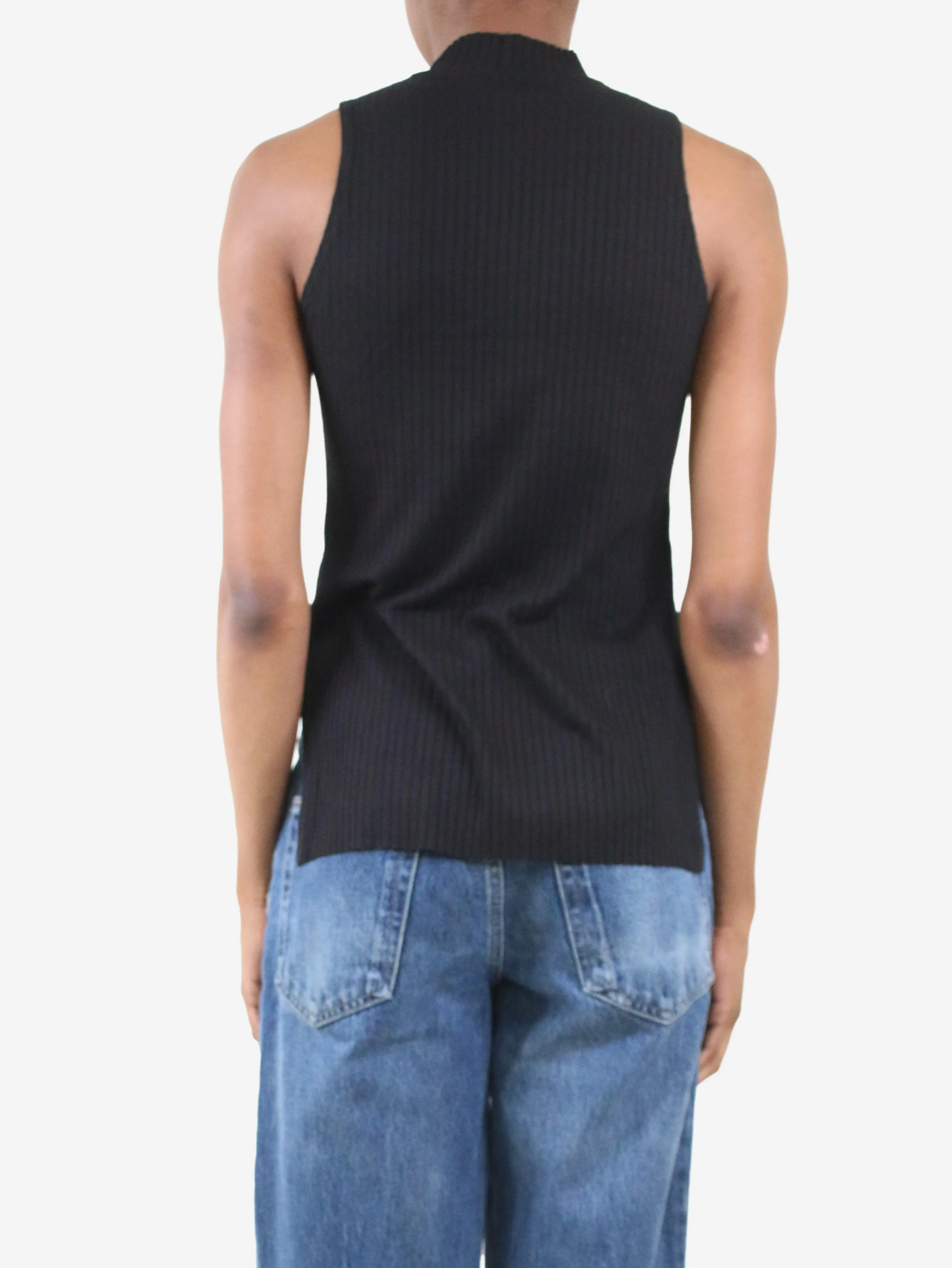 Black sleeveless ribbed top - size XS