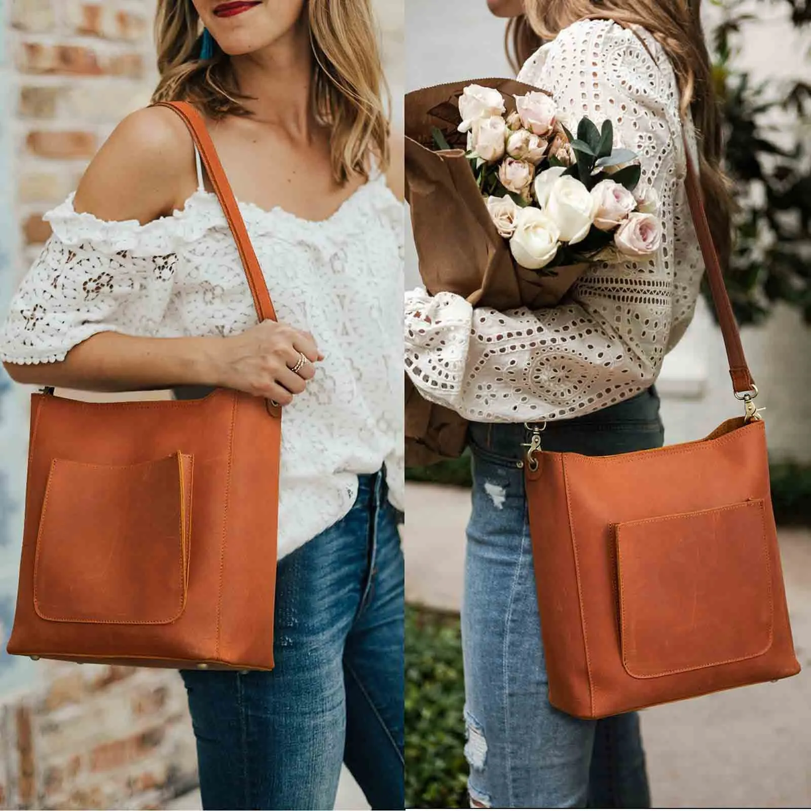 Bucket Leather Tote Bag