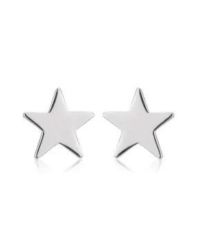 Carlton London 925 Sterling Silver Rhodium Plated Solid Star Stud Earring For Women