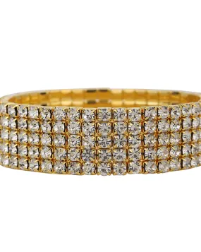 Carlton London Brass Cubic Zirconia Gold-Plated Bracelet