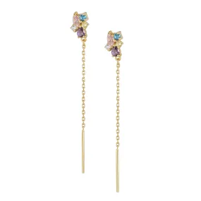 Carlton London Gold Plated Cz Floral Drop Earring For Women