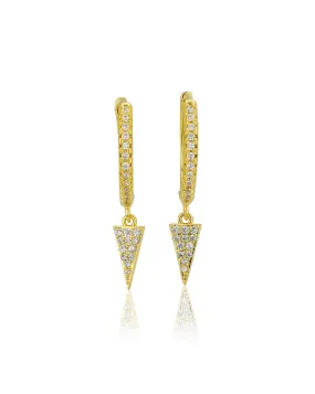 Carlton London Gold Toned Cz Triangular Hoop Earring For Women