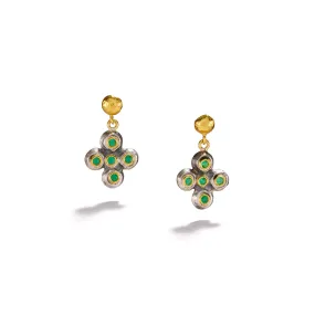 Clover Leaf Emerald Earrings