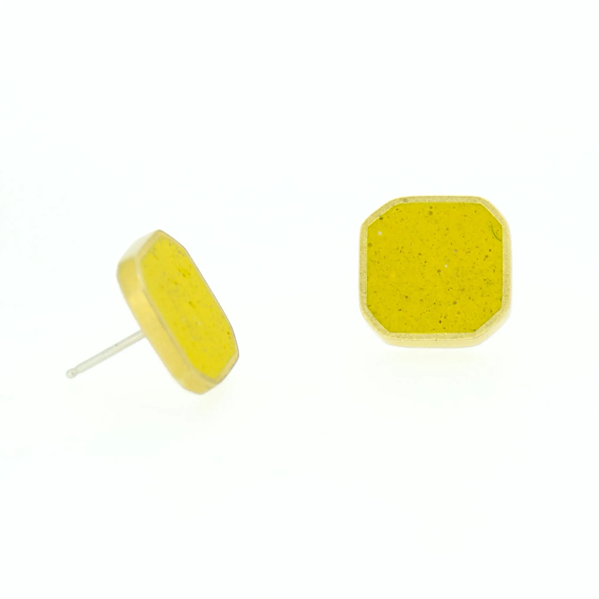 CLUSTER STUD EARRINGS BRASS   CONCRETE Yellow