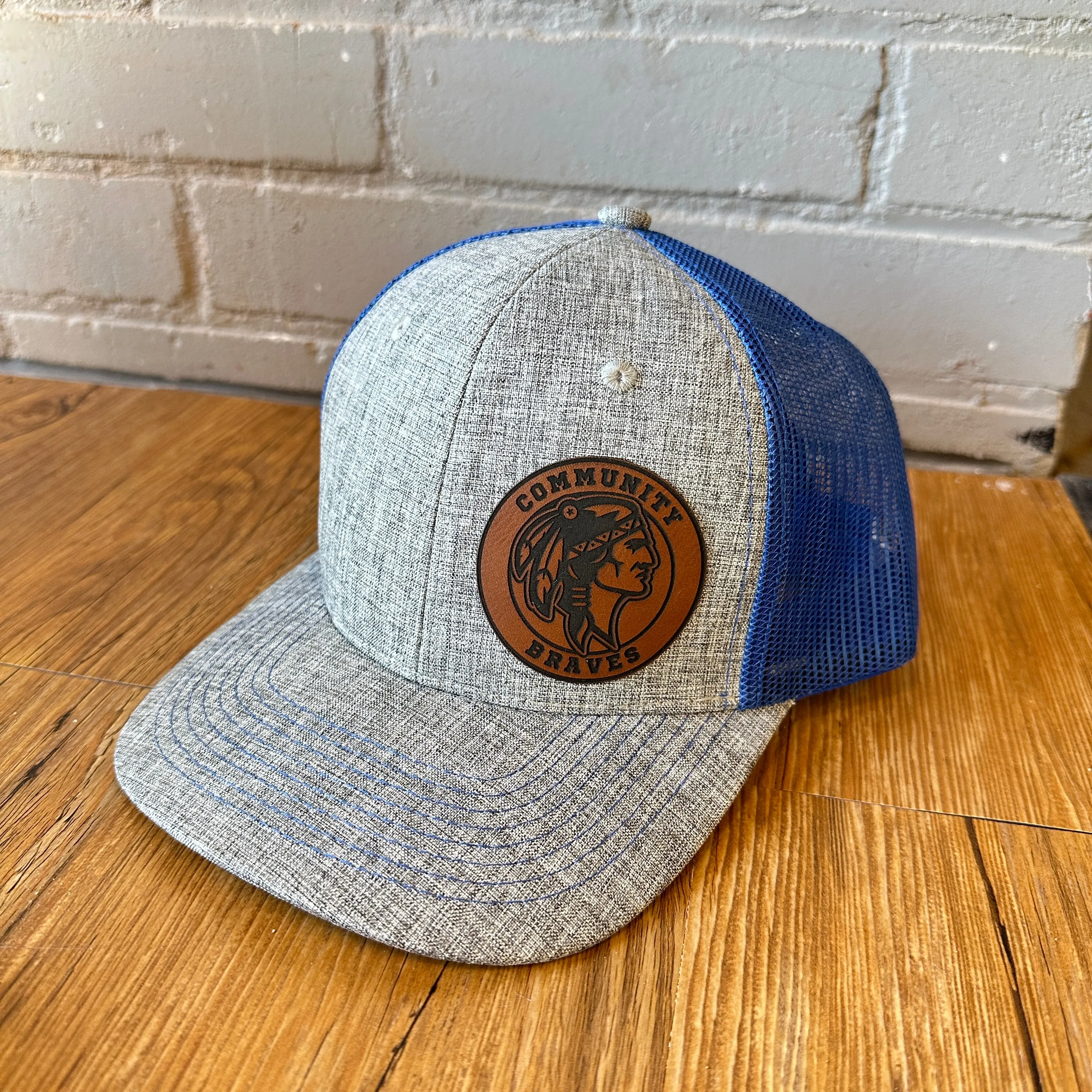 Community Braves Patch Hat  Heather Gray & Blue