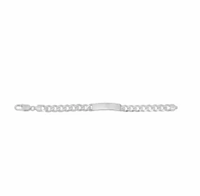 Cuban link real silver ID Bracelet