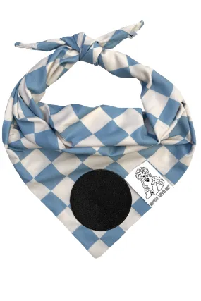 Dog Bandana Checkered - Customize with Interchangeable Velcro Patches