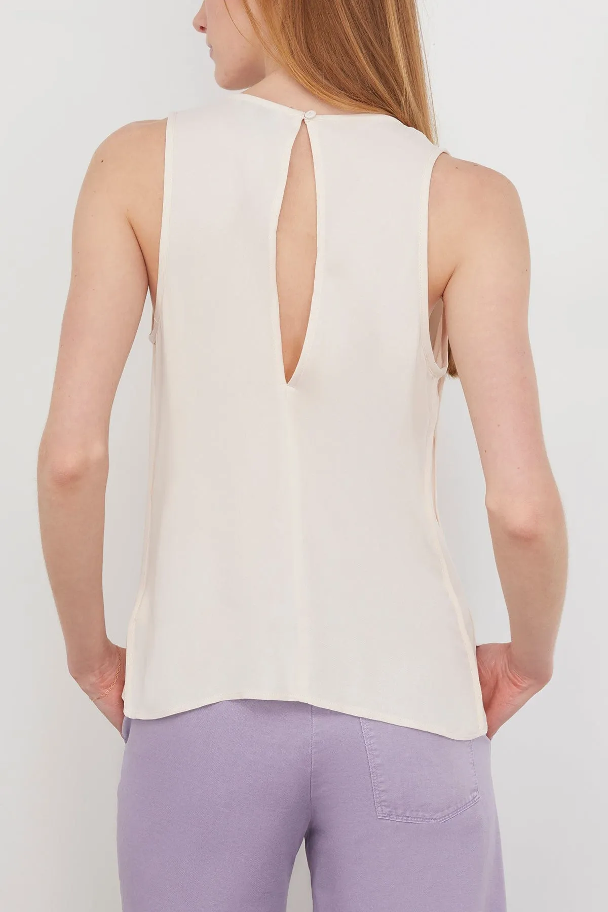 Double Georgette V Neck Top in Batida