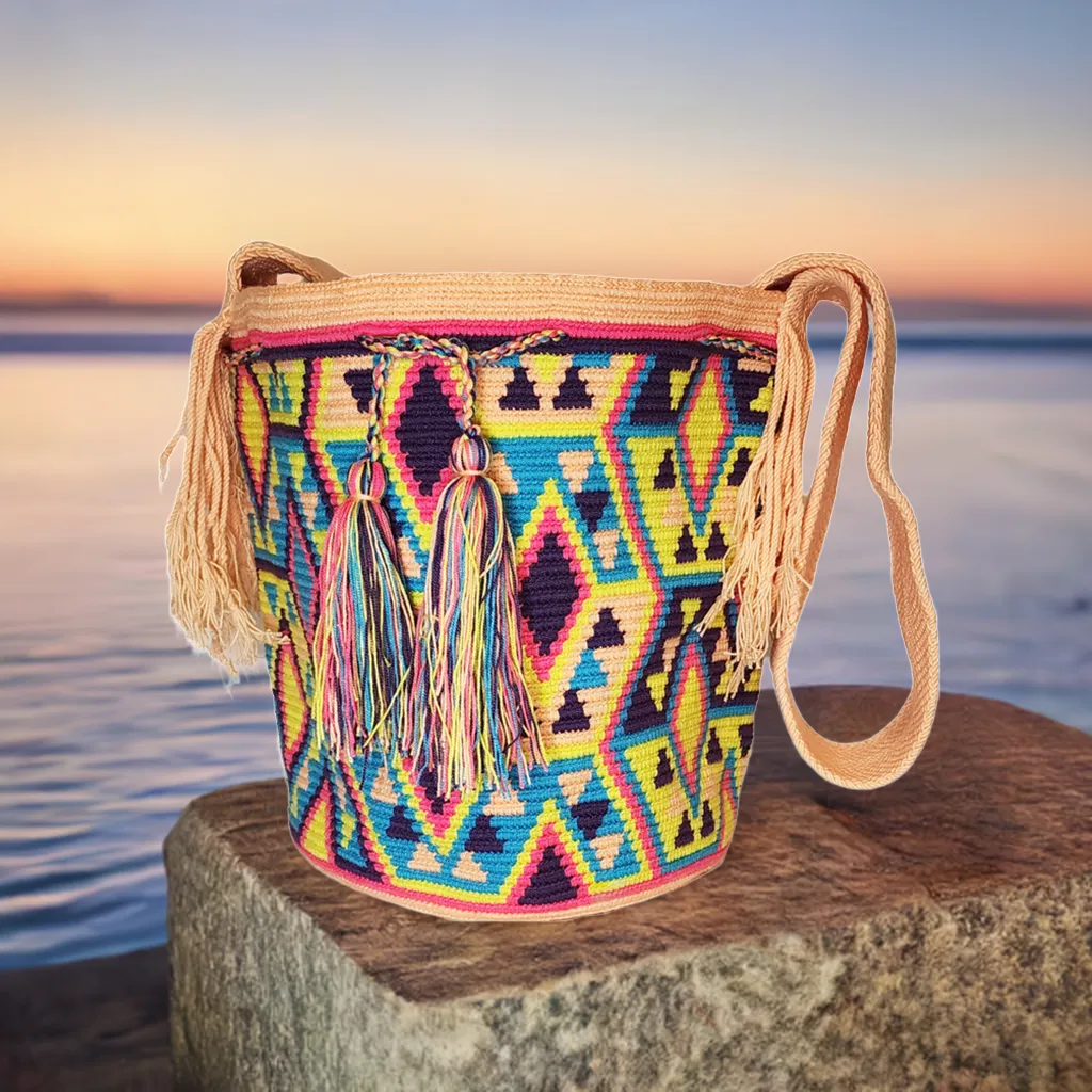 Elena Large Handmade Crochet Wayuu Mochila Bag