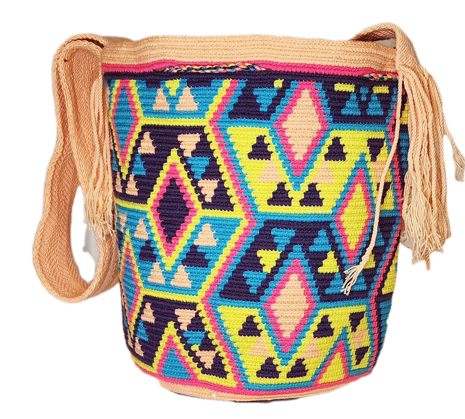 Elena Large Handmade Crochet Wayuu Mochila Bag