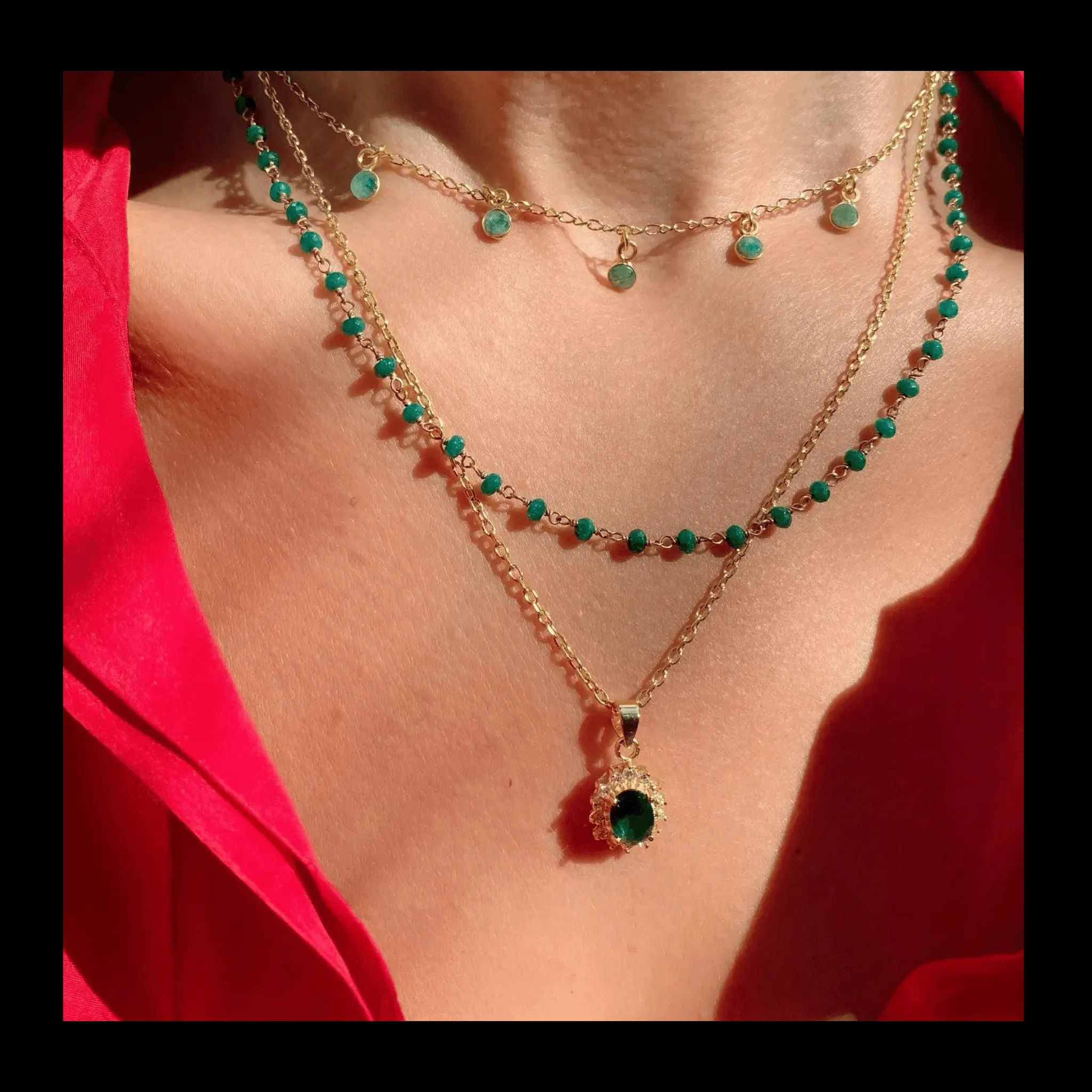 Emerald Pendant Necklace