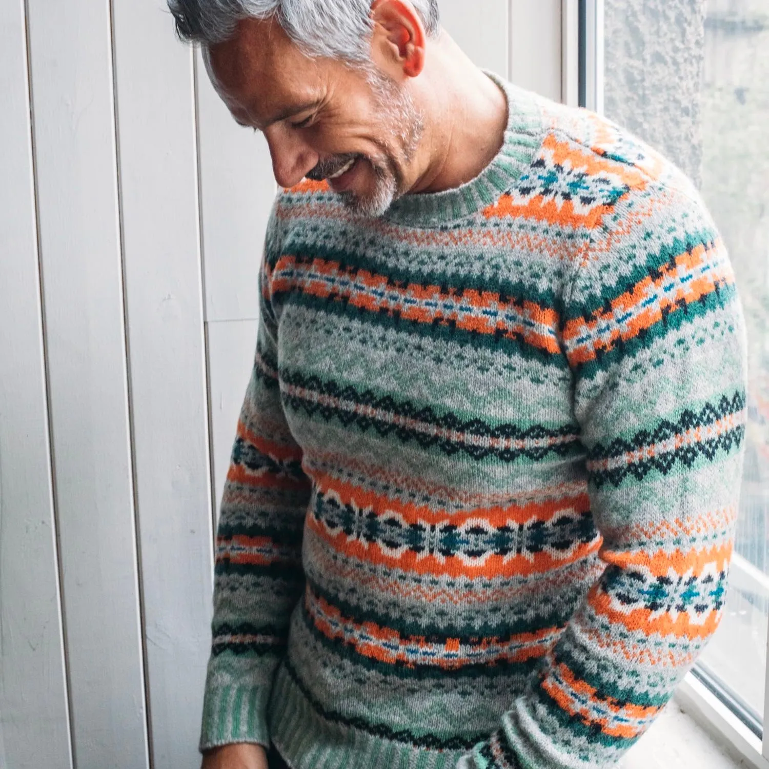 Eribe Brodie Fair Isle Sweater in Jungle