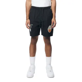 Fashion Military Windbreaker Shorts - Black