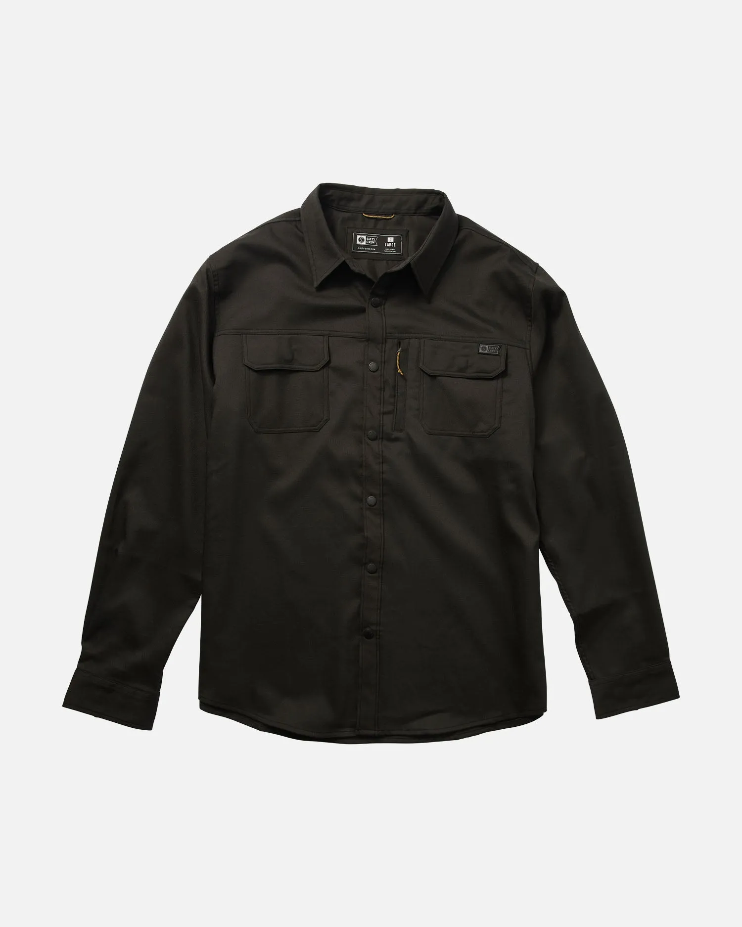 Fathom Solid Black Tech Flannel