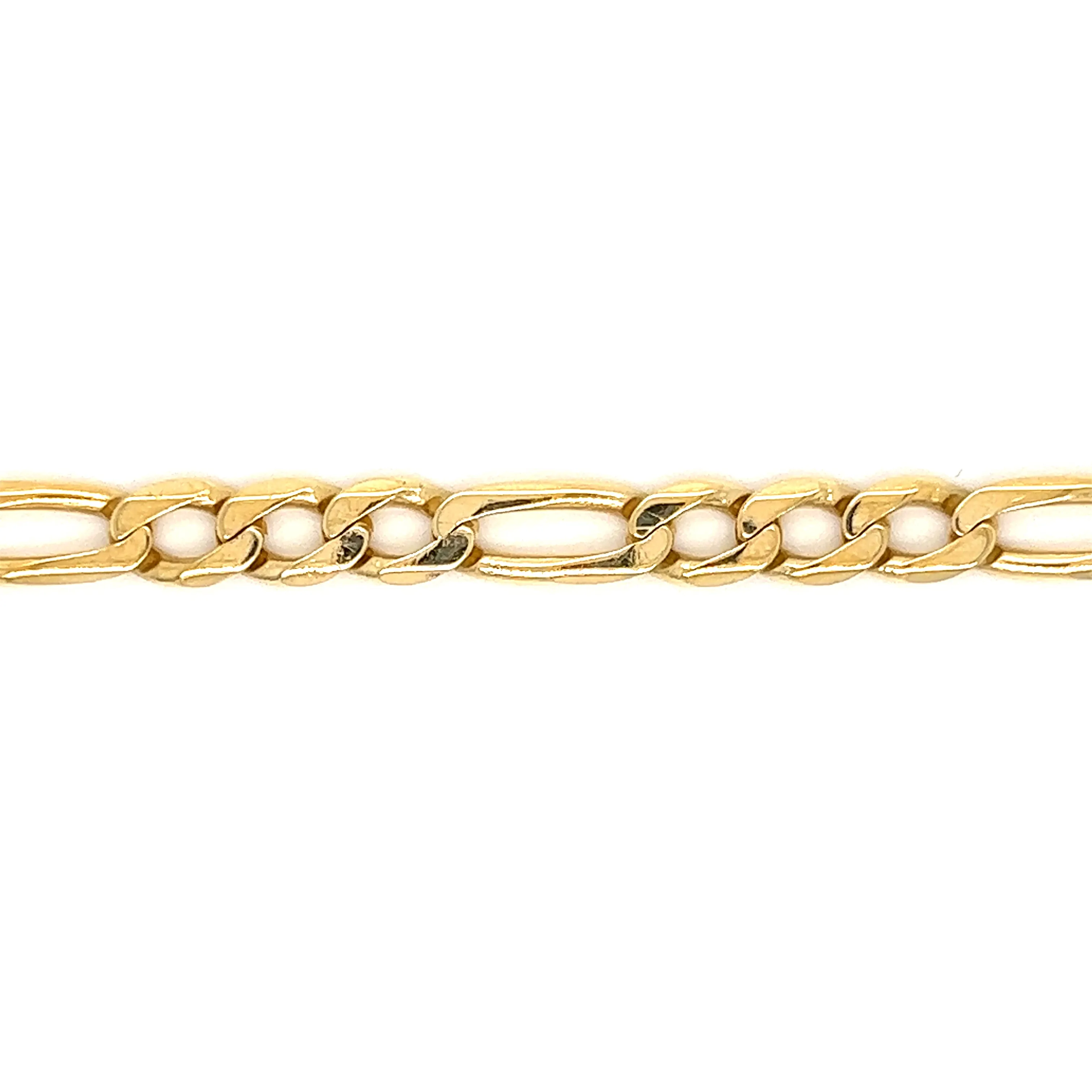 Figaro 5mm Bracelet with 7.5in Length in 14K Yellow Gold