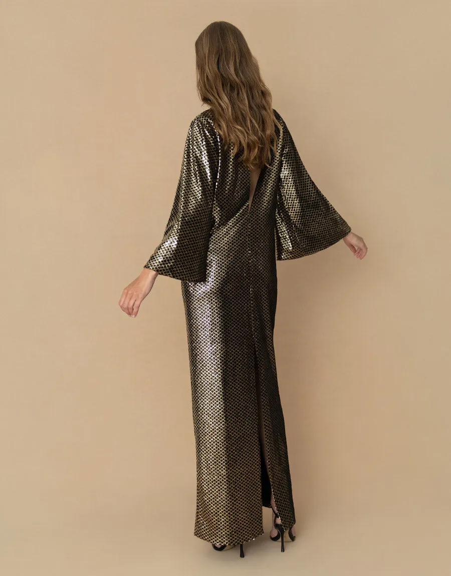 Finley Sequin Maxi Dress - Gold/Black - SALE