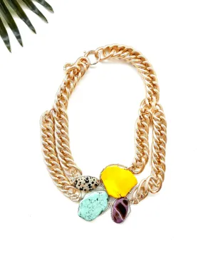 goddess choker - pop of yellow