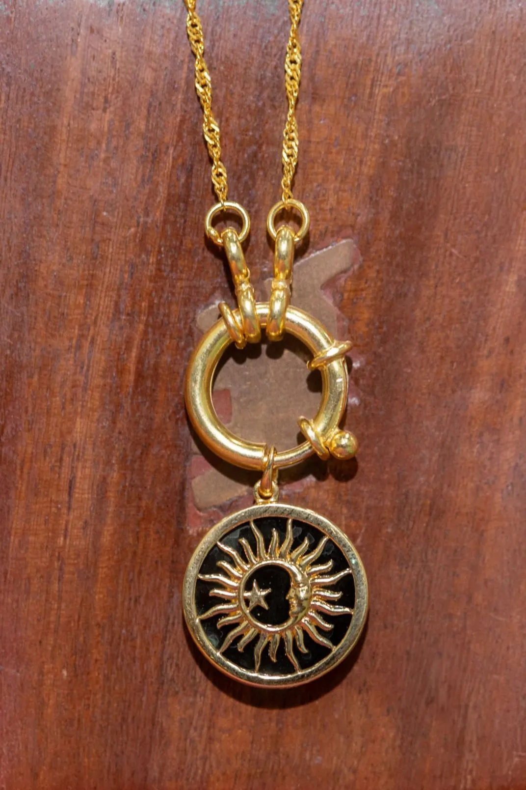 Gold Sun Flame Pendant